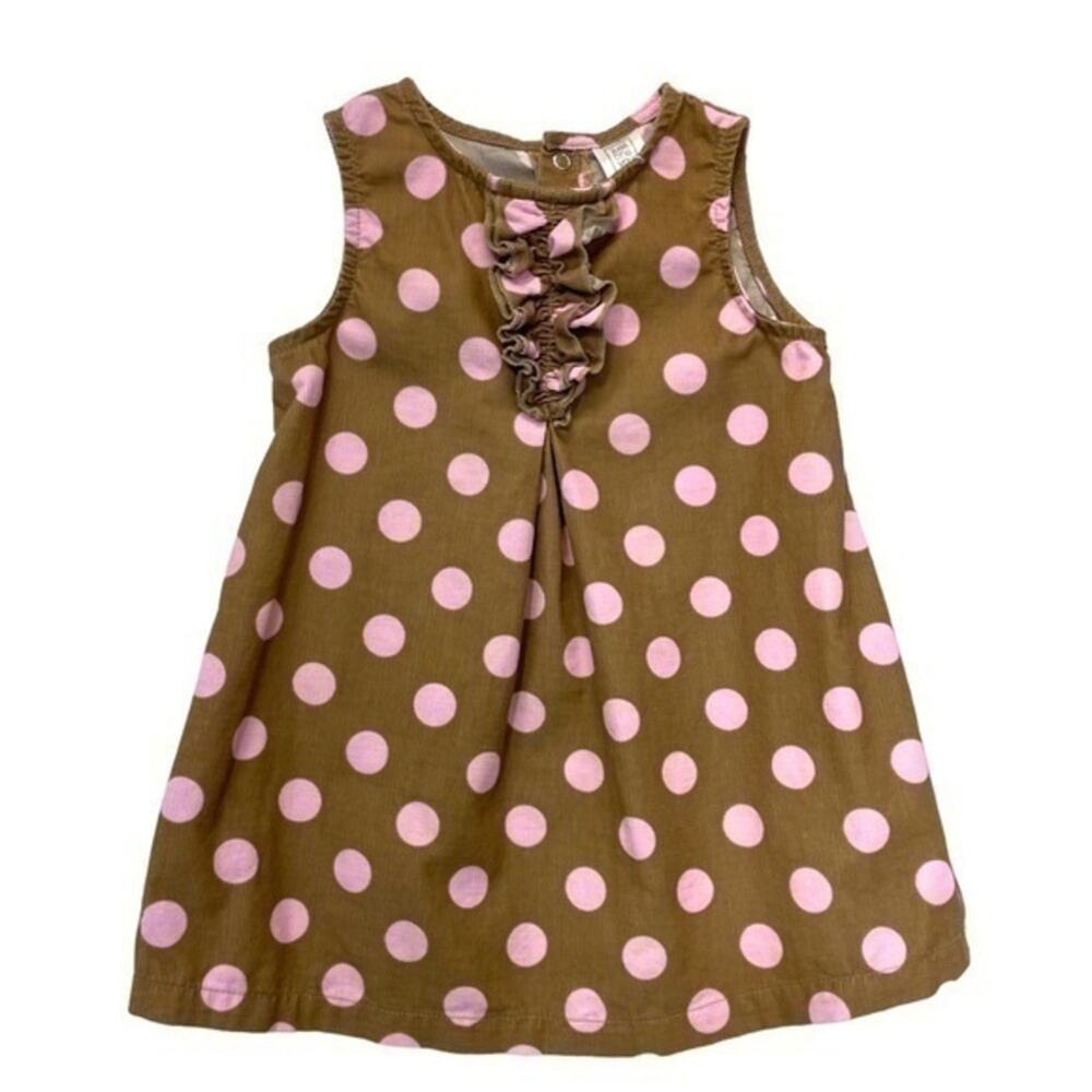 Carter’s Polka Dot Dress Size 18 Months Brown Pink Corduroy